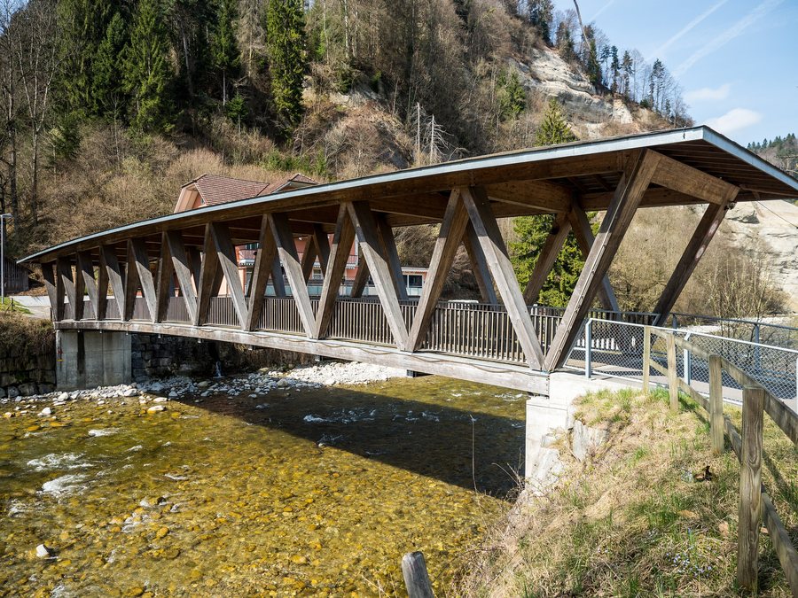 Badbrücke Covered Bridge over the Kleine Emme River, Wolhusen - Werthenstein, Canton of Lucerne, Switzerland