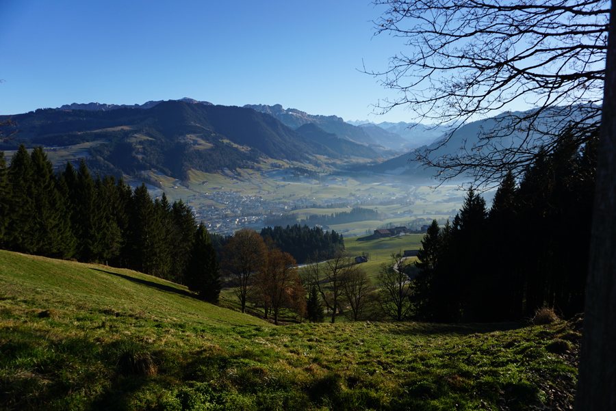 View on Entlebuch from the North in the afternoon sun