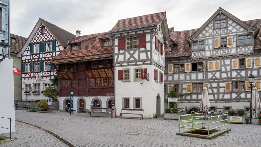 Schmiedgasse with Bohlenständerhaus in Arbon