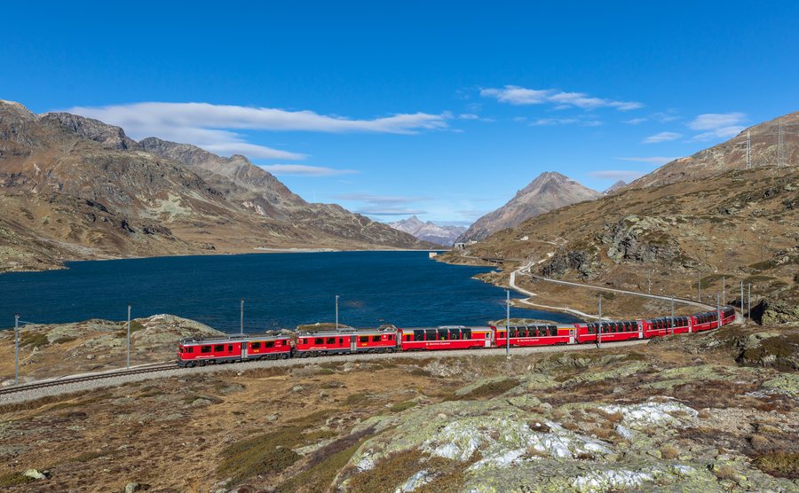 RhB ABe 4-4 III 56 and 51 Lago Bianco