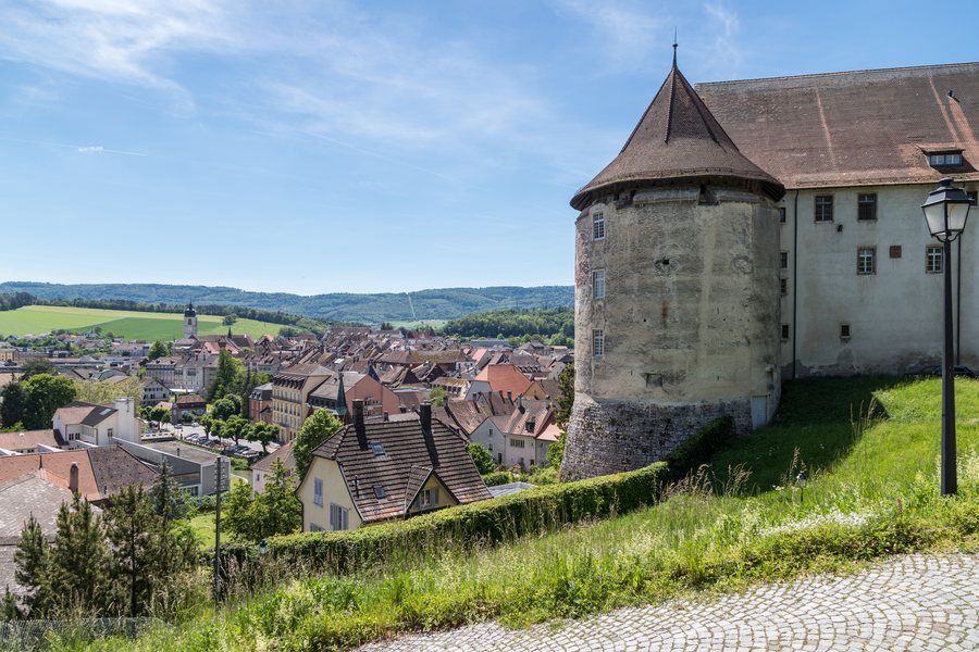View from the castle over the old town of Porrentruy